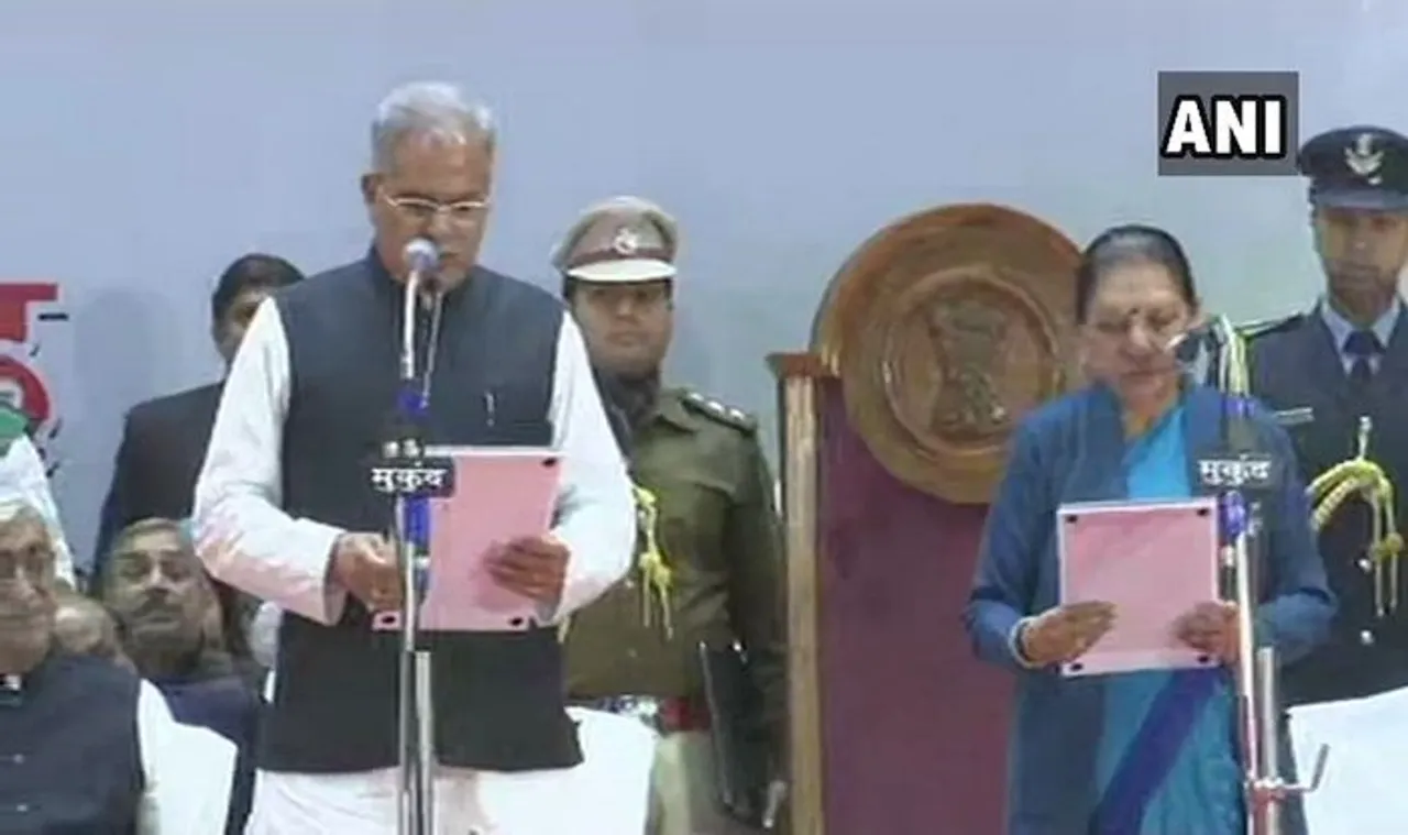 Baghel sworn in as CM; Singh Deo, Sahu take oath as ministers