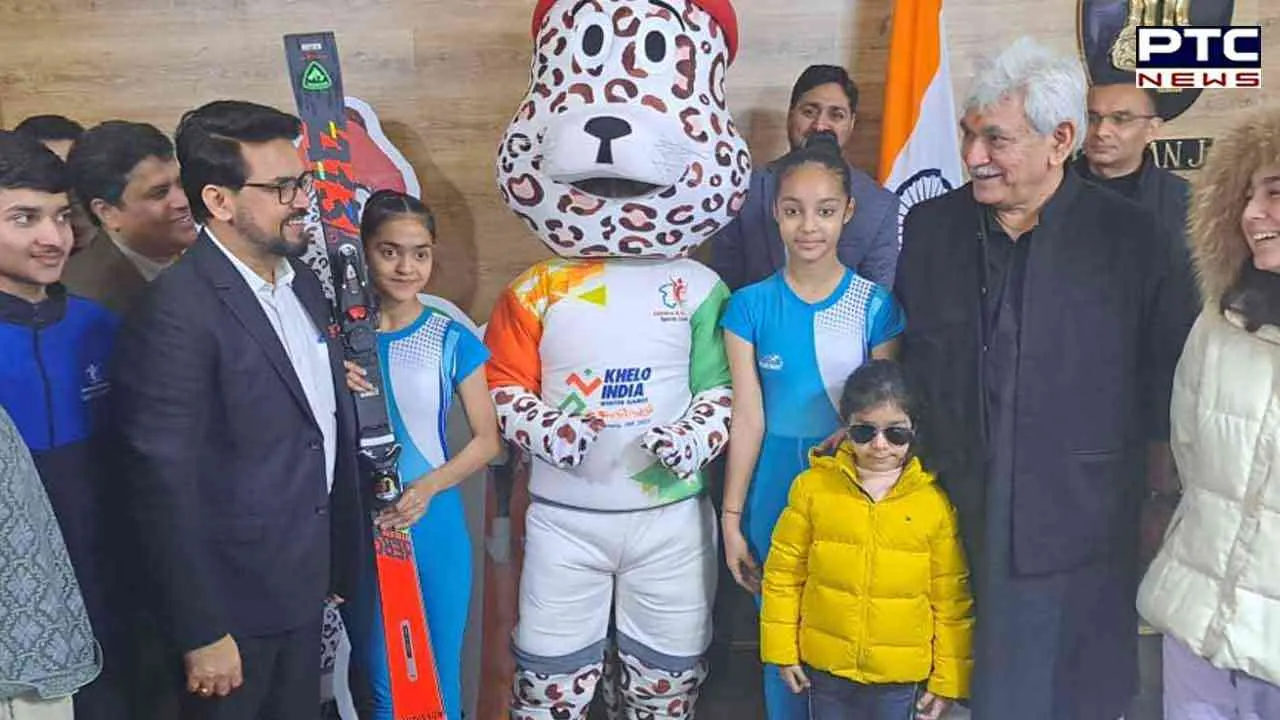 LG Sinha welcomes Anurag Thakur for Khelo India Winter Games