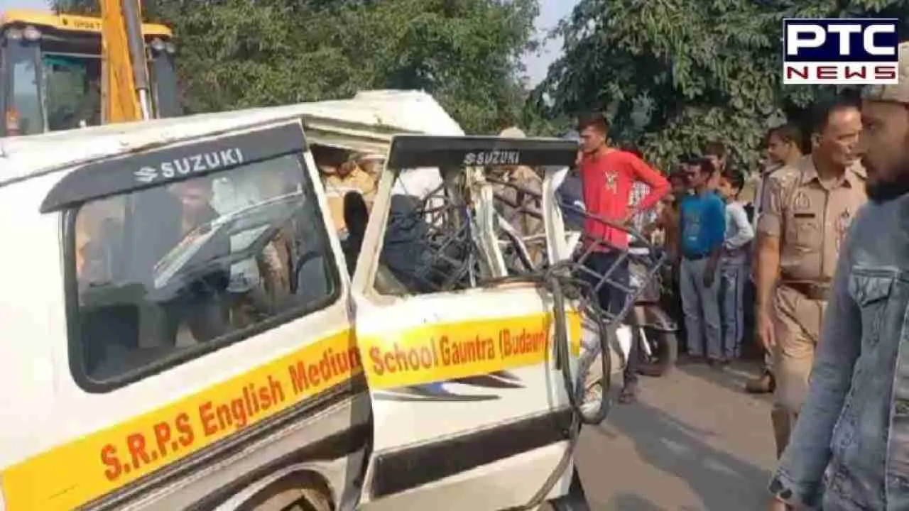 Three children, driver die as school van collides with bus in UP