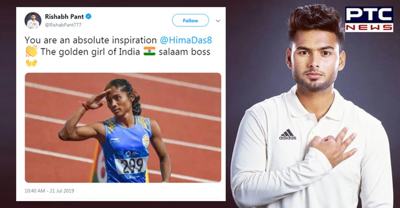 Salaam boss: Rishabh Pant to Hima Das after she won 5 Gold medals in 19 days, the naton is proud on her
