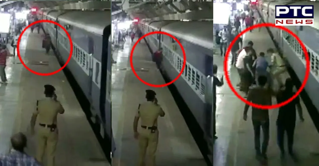 Gujarat: RPF Soldier saves a woman putting his life in risk at Ahmedabad Railway Station, watch video