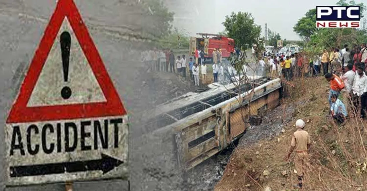 Karnataka: Seven charred to death as bus catches fire after collision