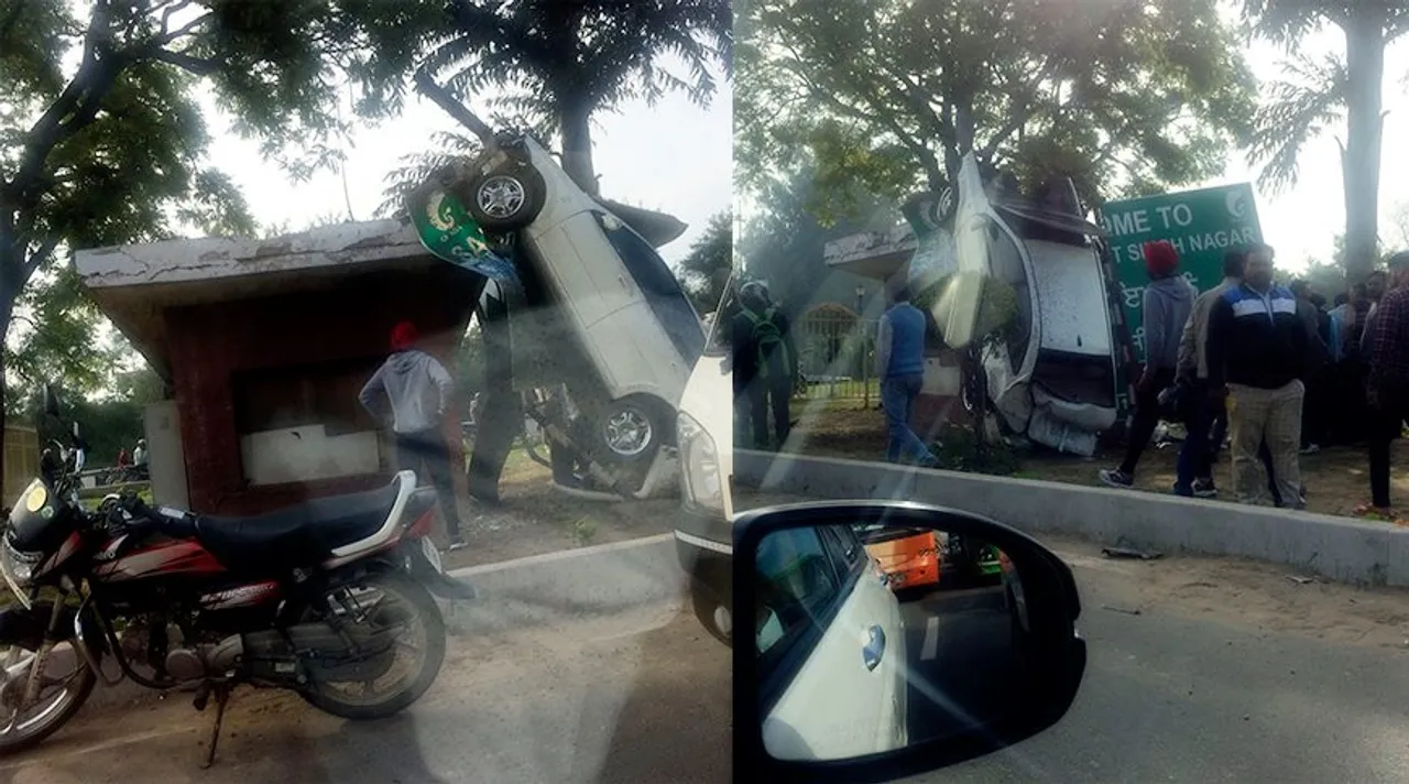 Watch Video: Major car accident near Verka Chowk, Mohali