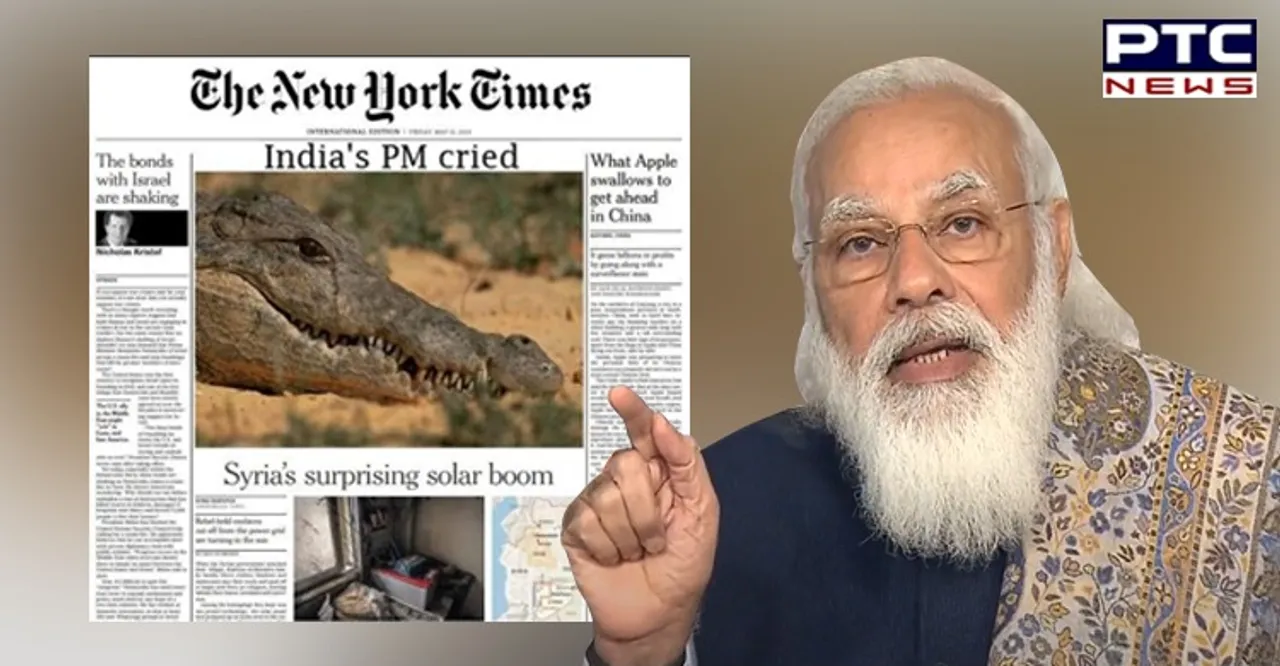 Fact Check: Did New York Times use Crocodile’s pic to say PM Modi cried?