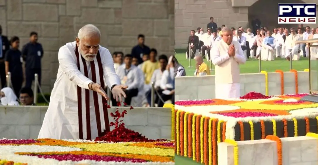 Gandhi Jayanti: PM Modi, VP Dhankhar pay tribute to Mahatma Gandhi