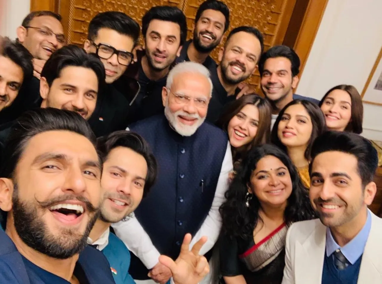 Ranveer, Alia and other Bollywood stars meet PM Modi