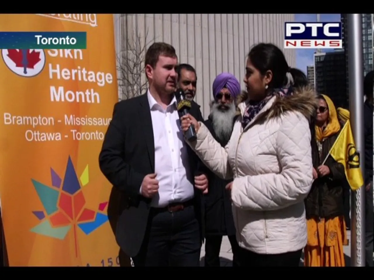 Nishaan Sahib Flies Outside Toronto's City Hall on Vaisakhi