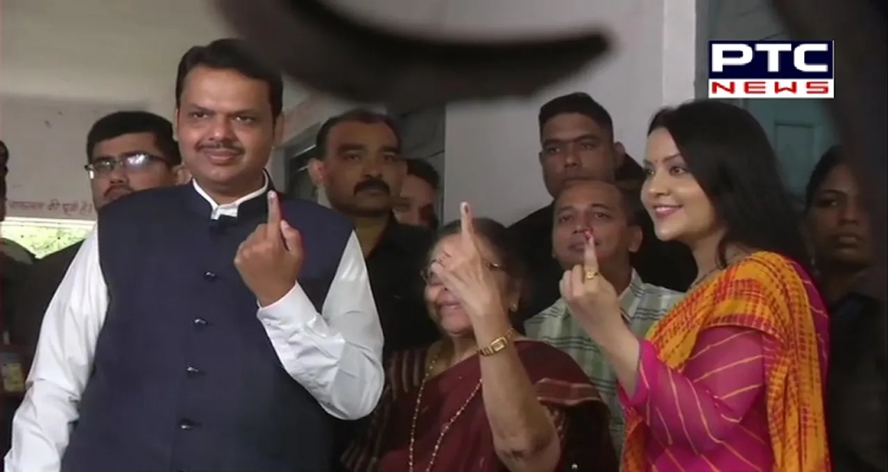 Maharashtra Assembly Elections 2019: CM Devendra Fadnavis and family cast their vote in Nagpur