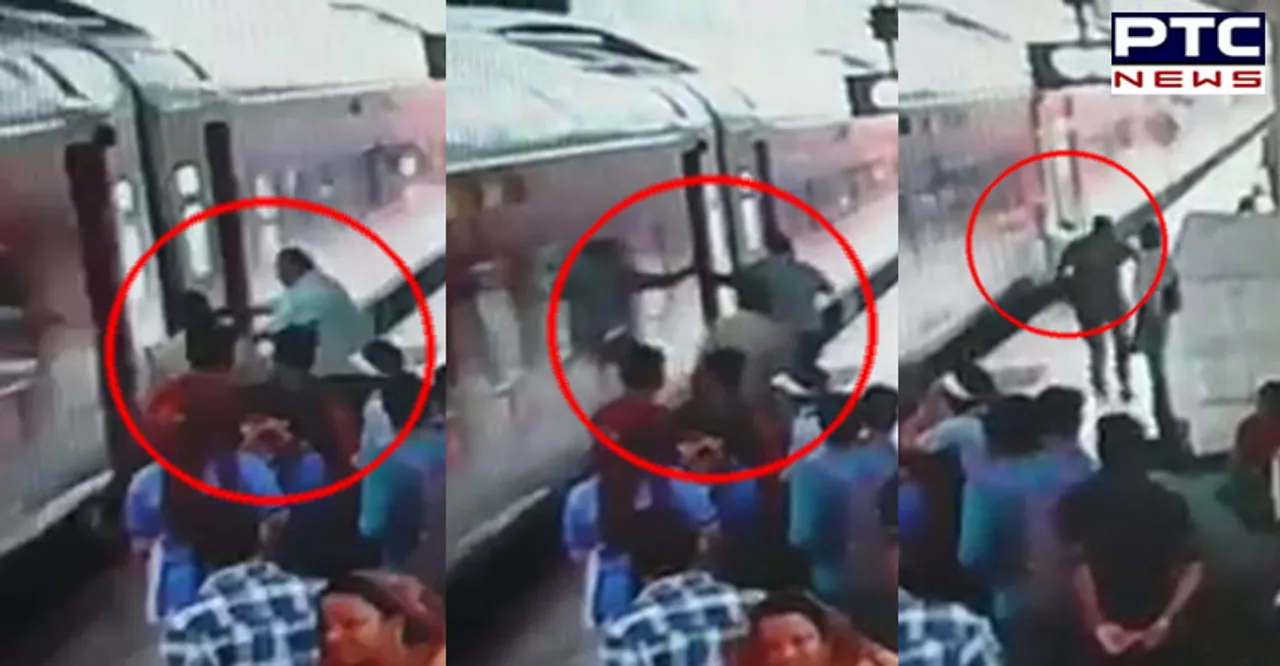 Watch: RPF staff saves man’s life, Railway Ministry requests passengers not to board moving train