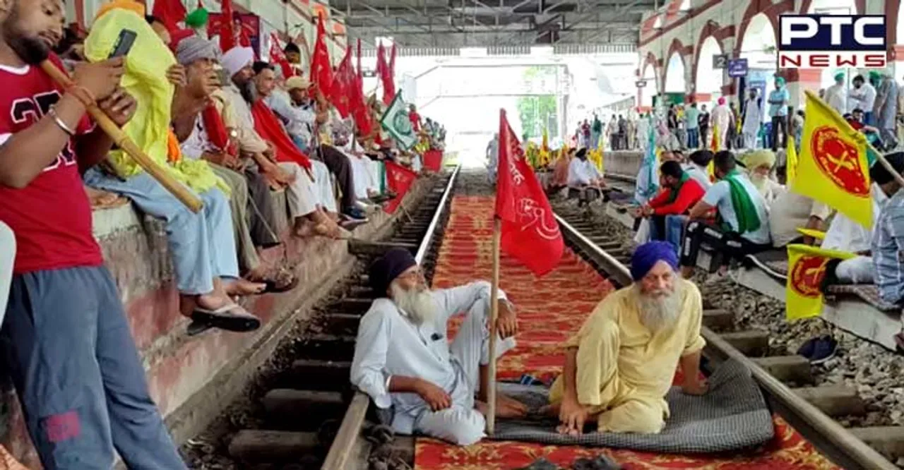 Farmer unions block rail tracks for 4 hours in Punjab over MSP guarantee