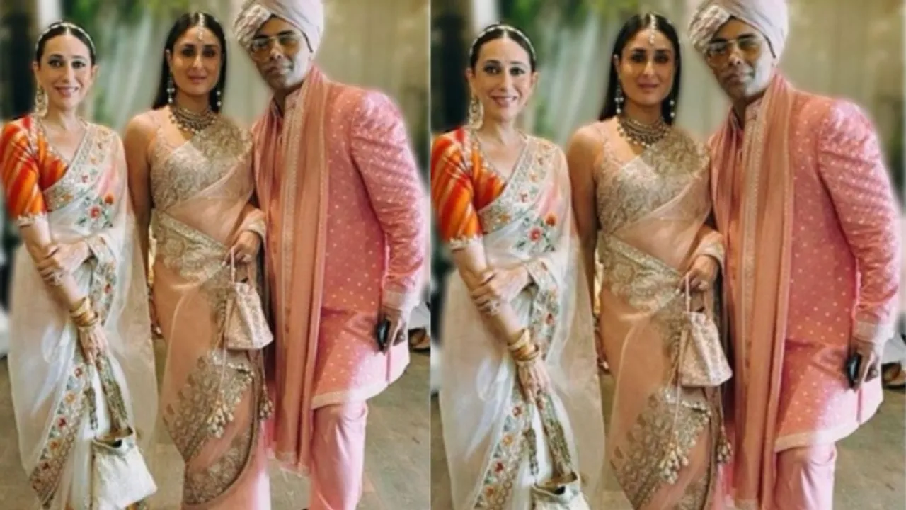 Karan Johar, Kareena Kapoor and Karisma look ravishing in Manish Malhotra's outfit for Ranbir-Alia's wedding