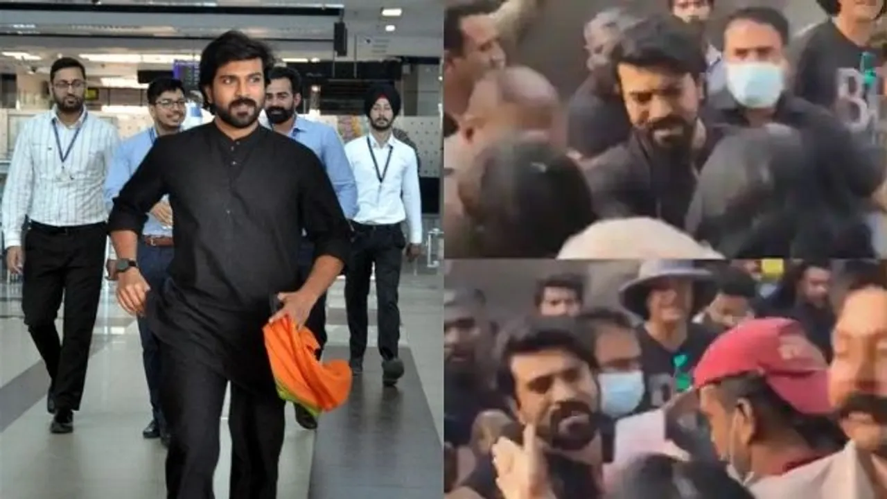 'RRR' actor Ram Charan gets mobbed in Amritsar [Watch Video]
