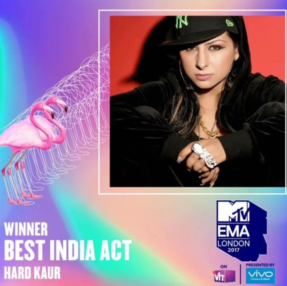HARD KAUR WINS BEST INDIA ACT AT MTV EMA