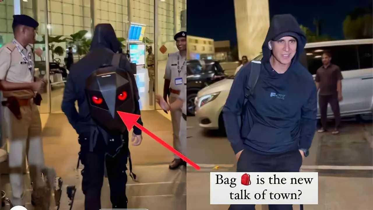 Akshay Kumar&#039;s Airport Style Steals the Show: All Eyes on His Trendy LED Backpack