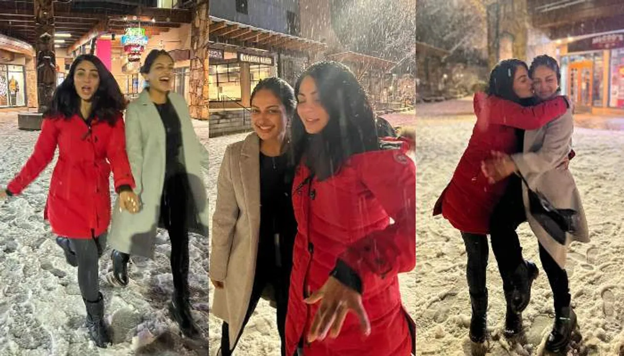 Neeru Bajwa has a wonderful time with her family in snow