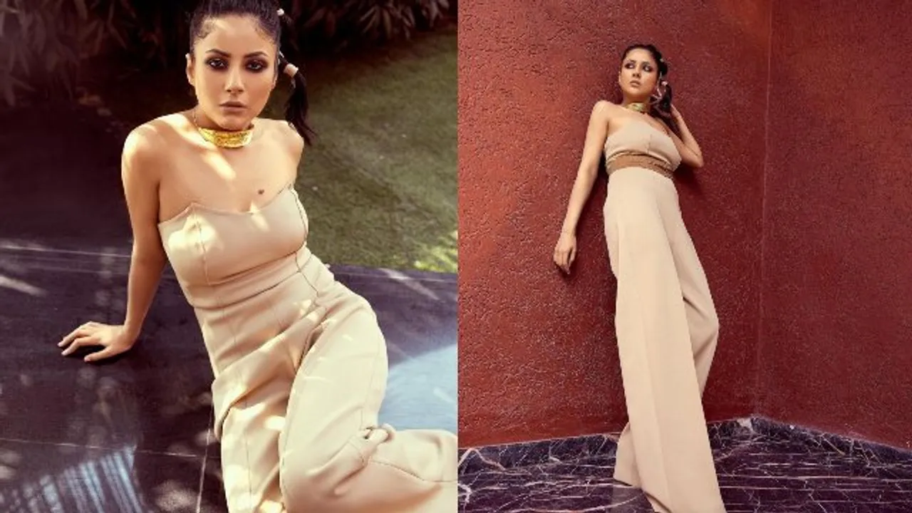Shehnaaz Gill raises oomph factor as she poses in her beige jumpsuit