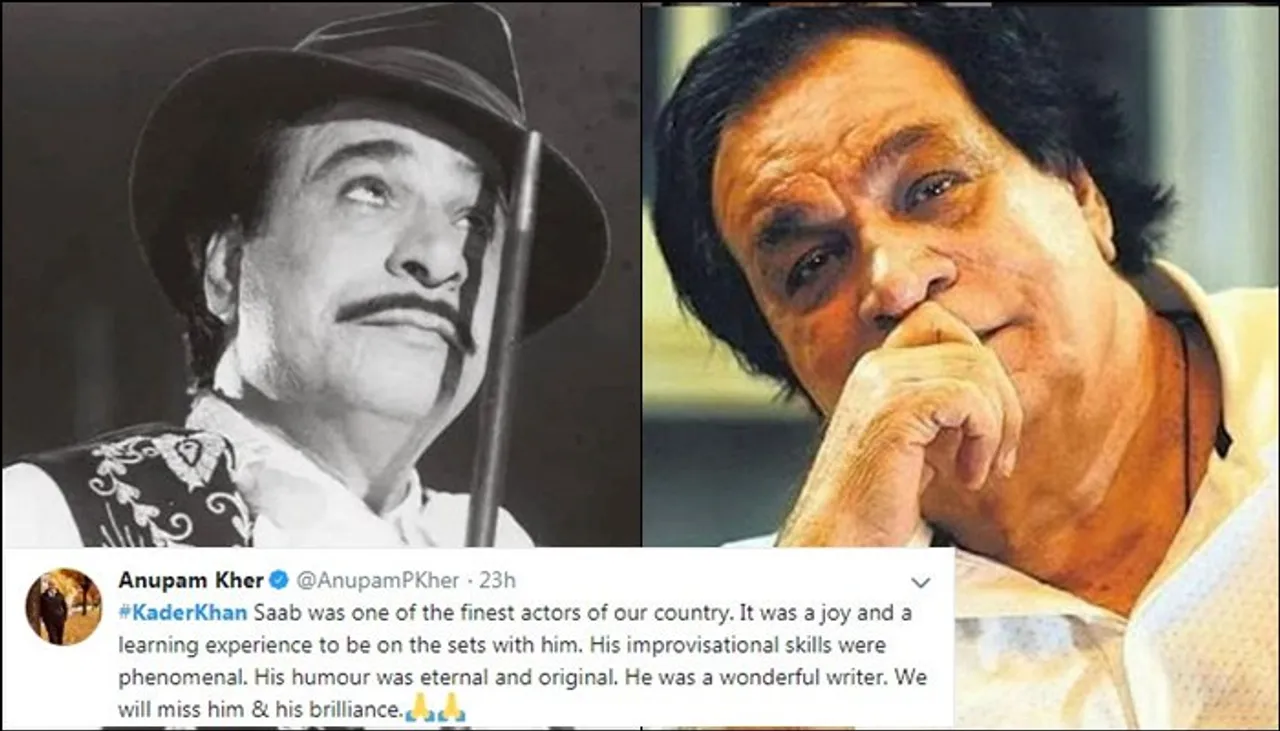 RIP Kader Khan : Here Is How Celebs React To The Legend's Death