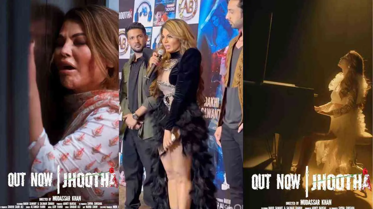 Rakhi Sawant breaks down into tears during her song launch &#039;Jhootha&#039;; Watch Video