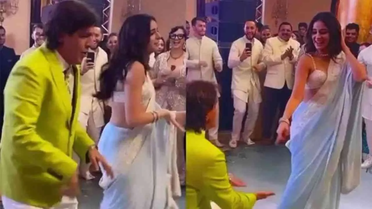 Ananya Panday dances with father Chunkey, Ahaan on cousin Alanna&#039;s wedding goes viral; watch