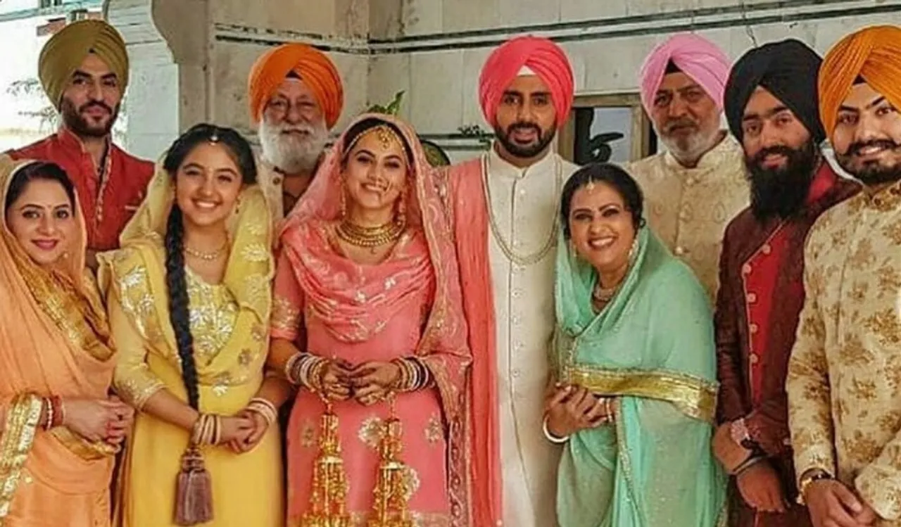 Abhishek Bachchan and Taapsee Pannu Looks Awesome Punjabi Bride And Groom For Upcoming 'Manmarziyan'