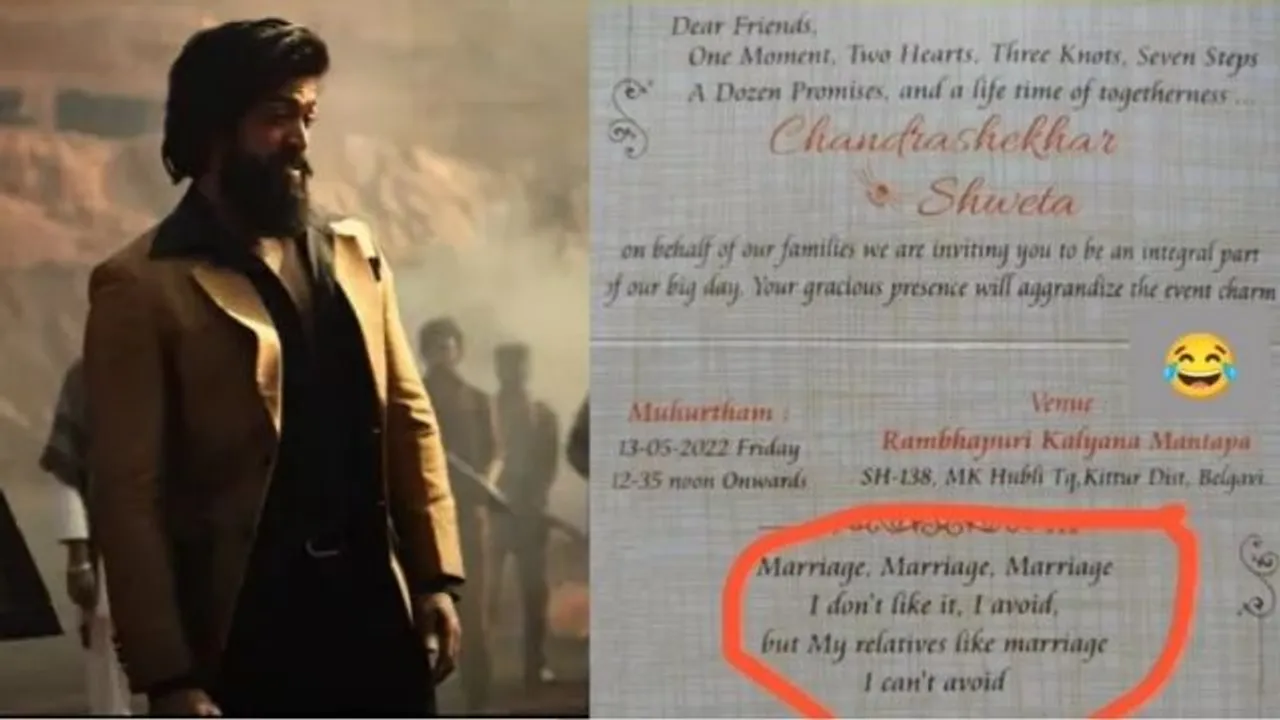 ‘Marriage... I Can’t Avoid’: Fan recreates 'KGF Chapter 2' dialogue on his wedding card