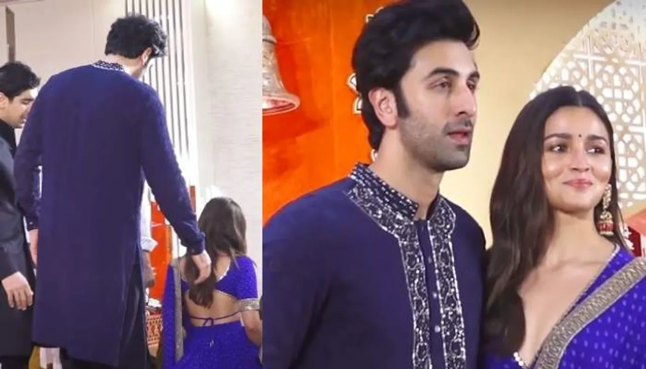 Ranbir Kapoor kicking Alia Bhatt's lehenga; netizens mocks the actor for his gesture