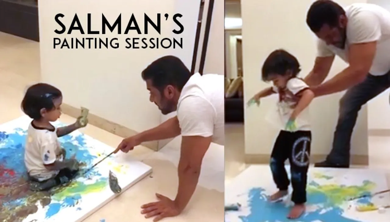 Watch: ‘Mamu’ Salman Khan Makes Painting With Nephew Ahil. Fans Say ‘Adorable’