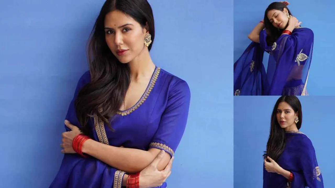Sonam Bajwa sets major fashion goals in her blue ethnic outfit; see Pictures