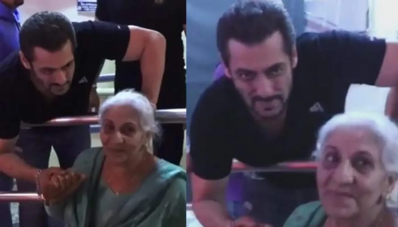 Watch Video: Salman Khan seeks blessings from elderly woman ahead of Antim releases