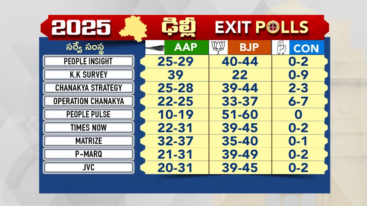 Delhi Elections Exit Polls 2025
