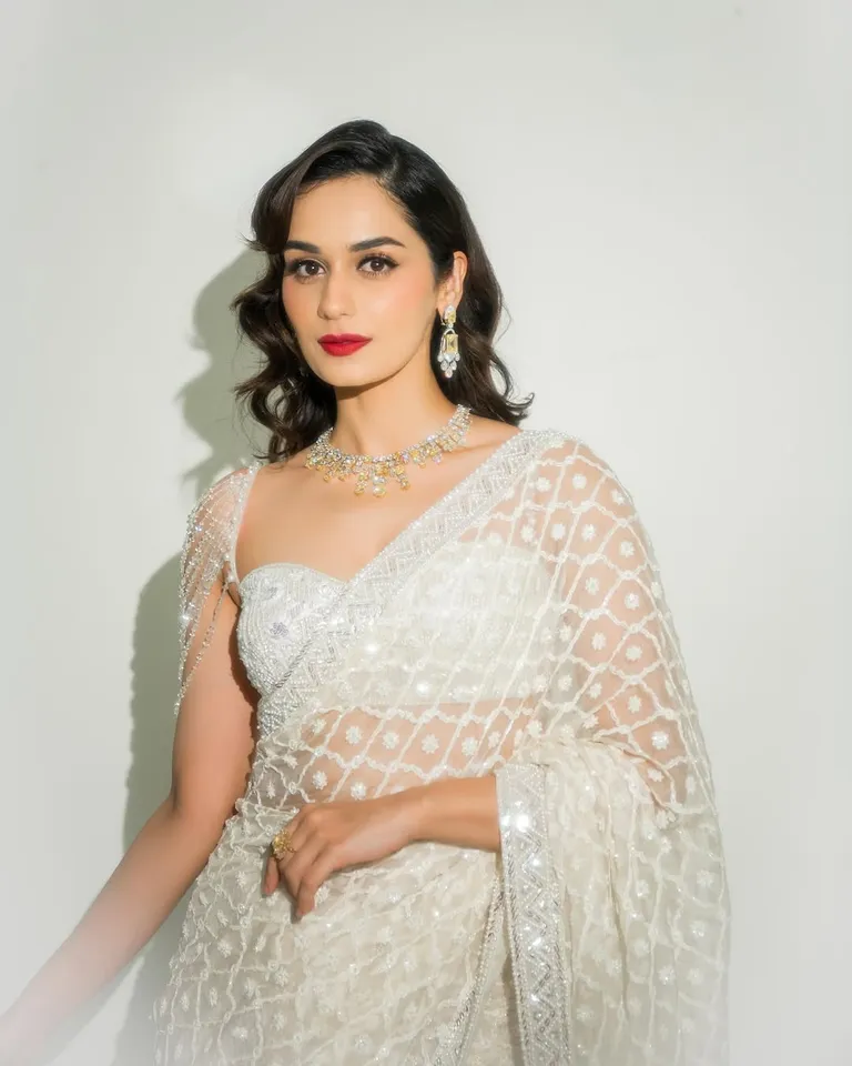 Manushi dazzling looks in saree