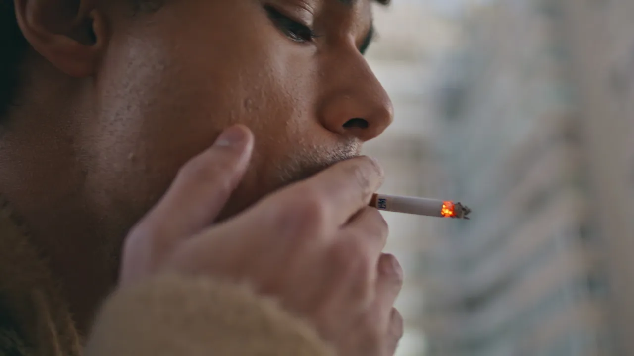Smoking cigarettes 