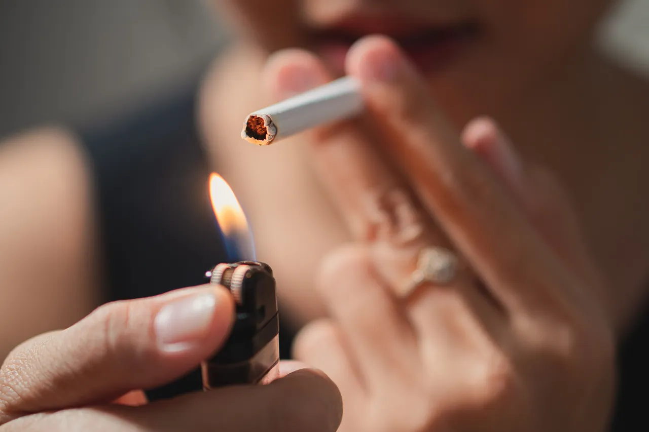 Smoking cigarettes 