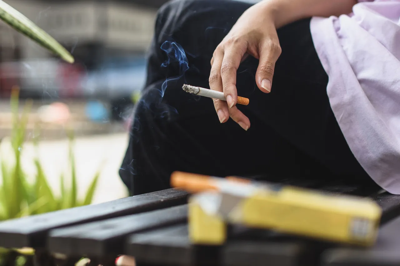 Smoking cigarettes 
