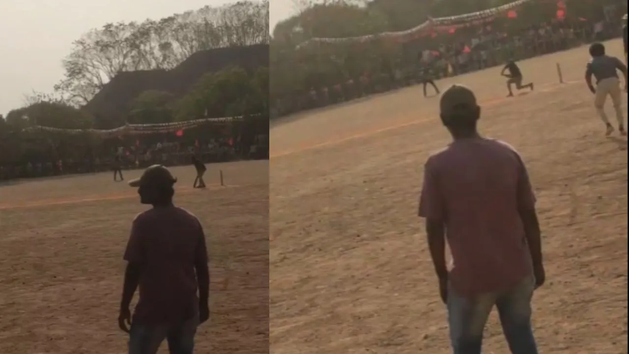 Ram Charan playing cricket video leake from RC 16 movie shooting