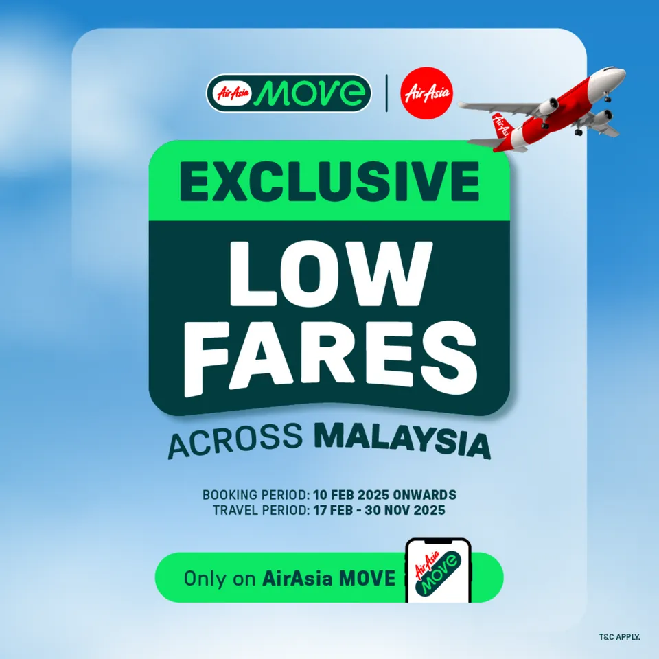This special promotion is available exclusively through AirAsia MOVE as part of a strategic collaboration with AirAsia, its largest airline partner. 
