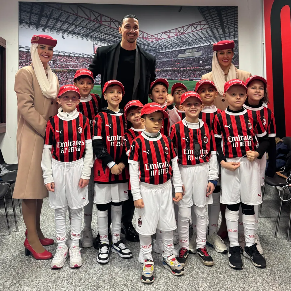 Emirates and Fondazione Milan Offer Unique Experience to Eleven Children, in Collaboration With Fondazione Veronesi