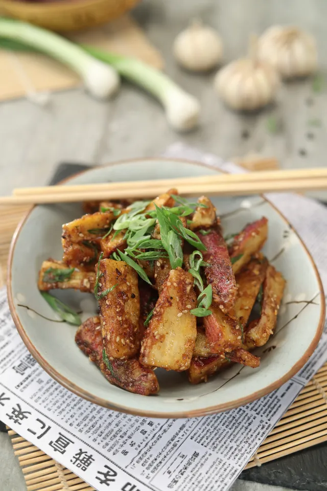 Stir Fried Peri Peri Sweet Potatoes 1 - YT