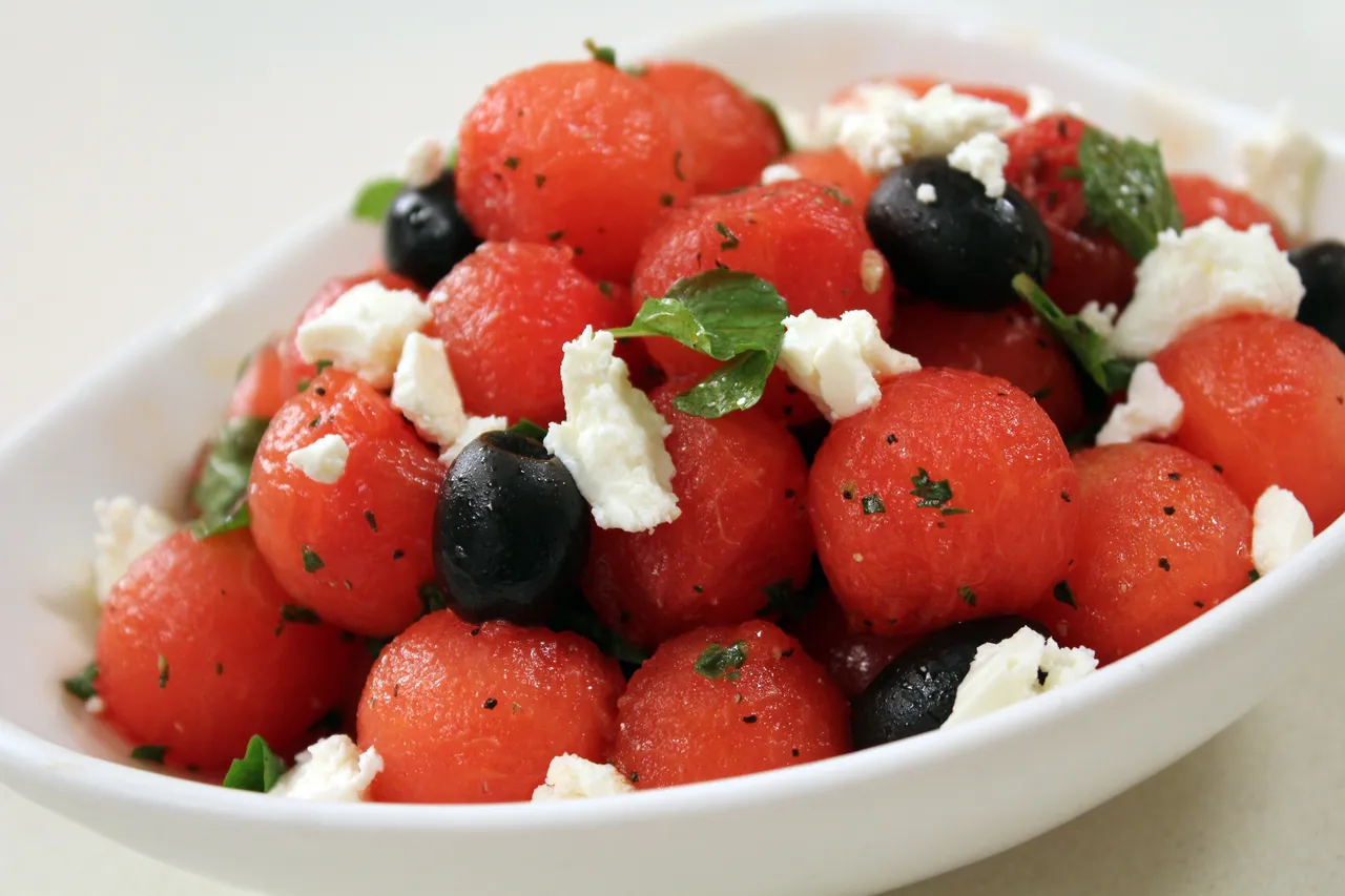 Watermelon Olive and Feta Salad - YT