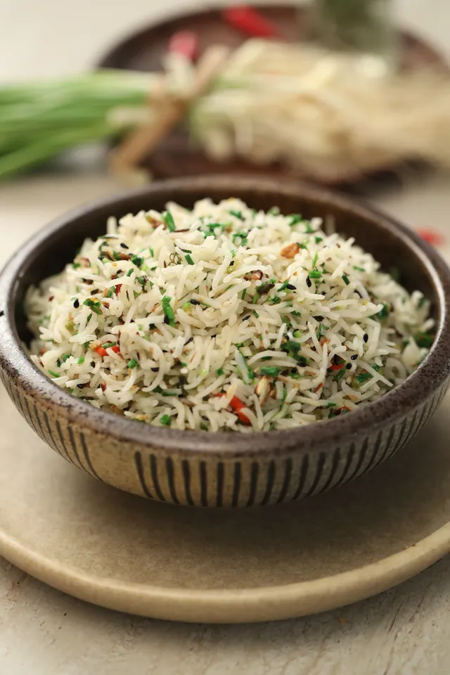 Herbed Green Garlic Rice 1 - YT