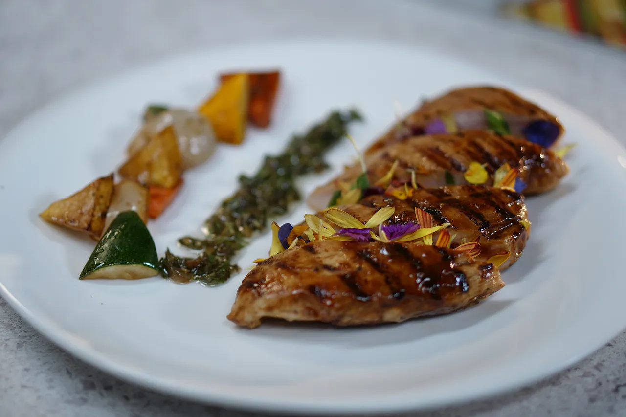 Grilled Chicken and Vegetables with Salsa Verde