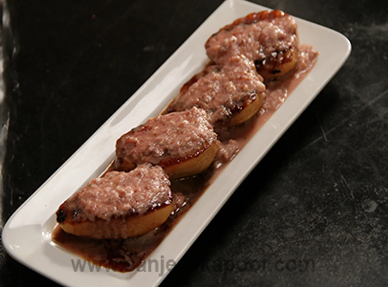 Grilled Pear with Rose Rabdi