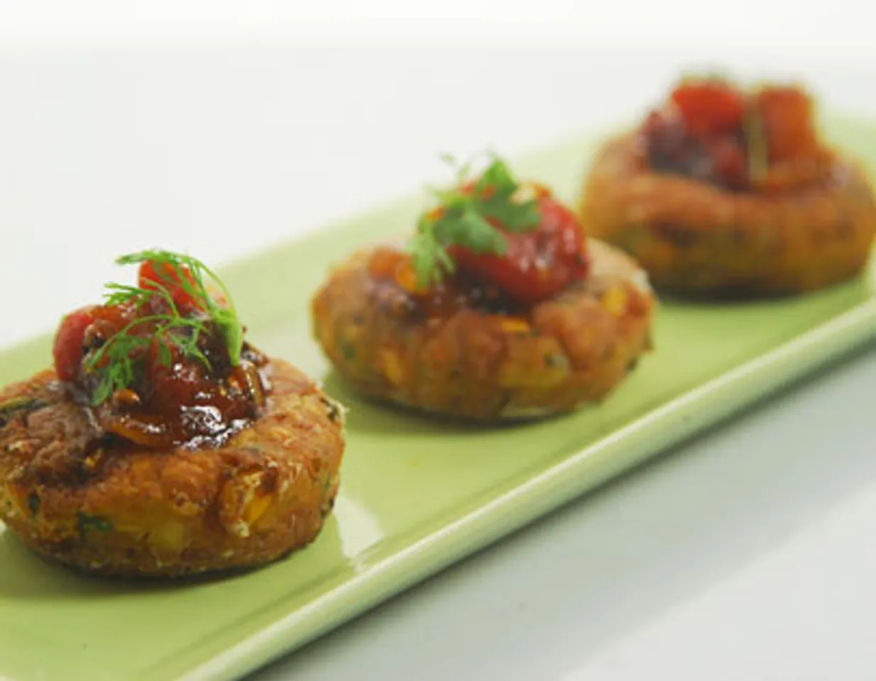 Corn Tikki with Khatti Meethi Tamatar ki Chutney