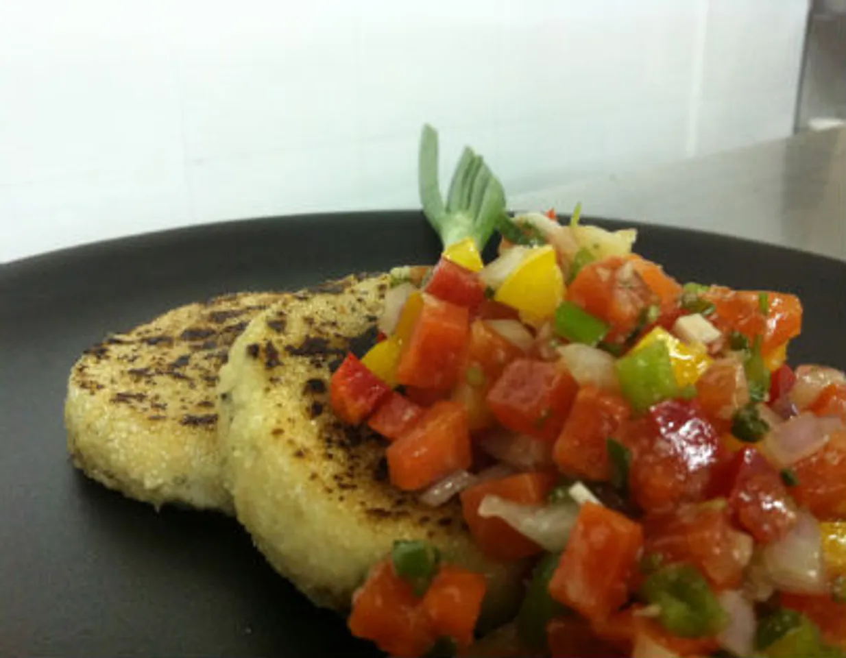 Cottage Cheese And Parmesan Steak With Papaya Sals