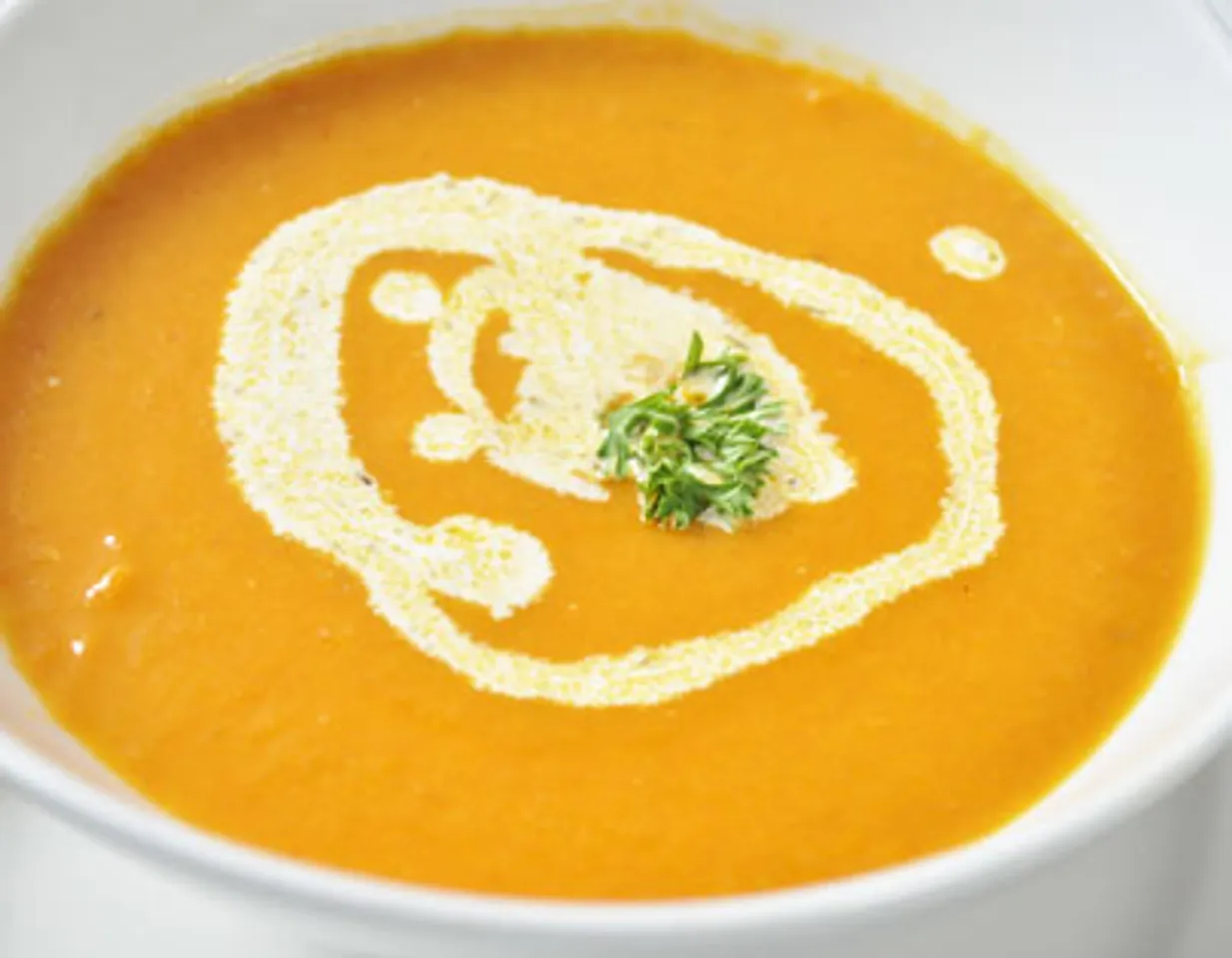 Roasted Tomato Soup With Cumin Cream