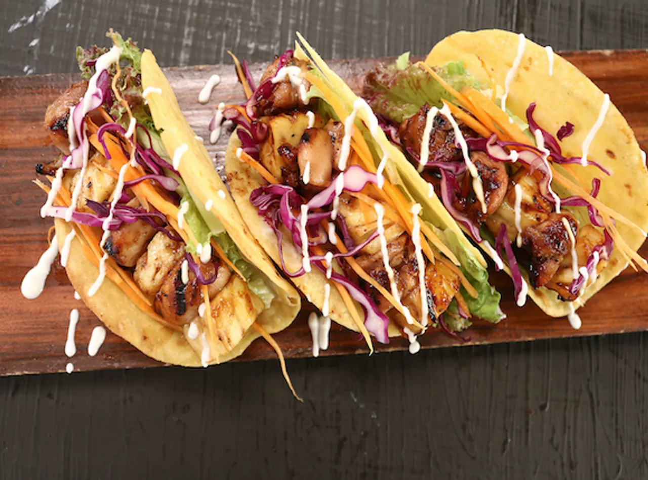 Barbecue Chicken And Pineapple Taco  