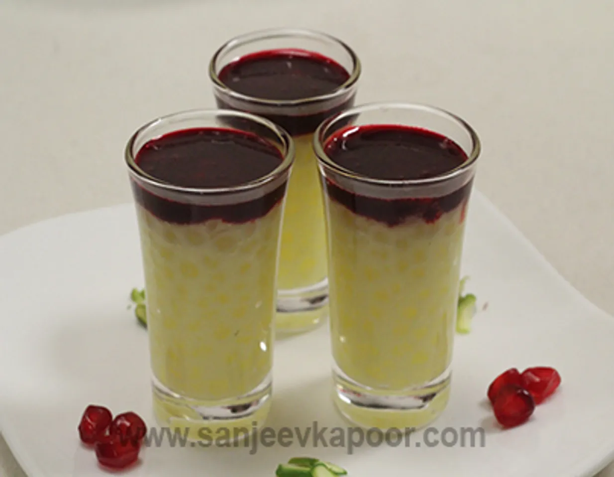 Sago Pudding with Pomegranate