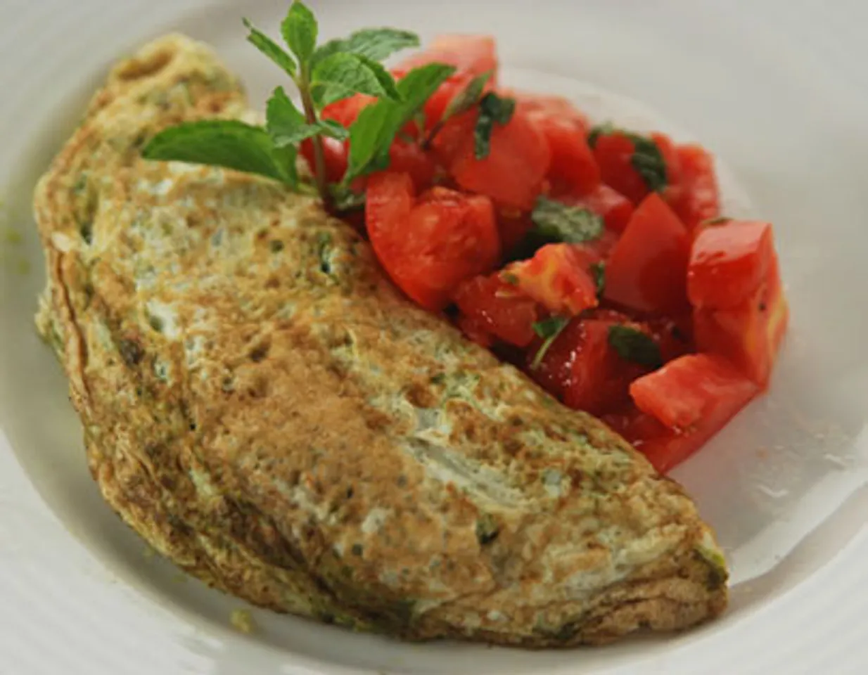 Egg White Omelette With Bell Pepper And Spinach