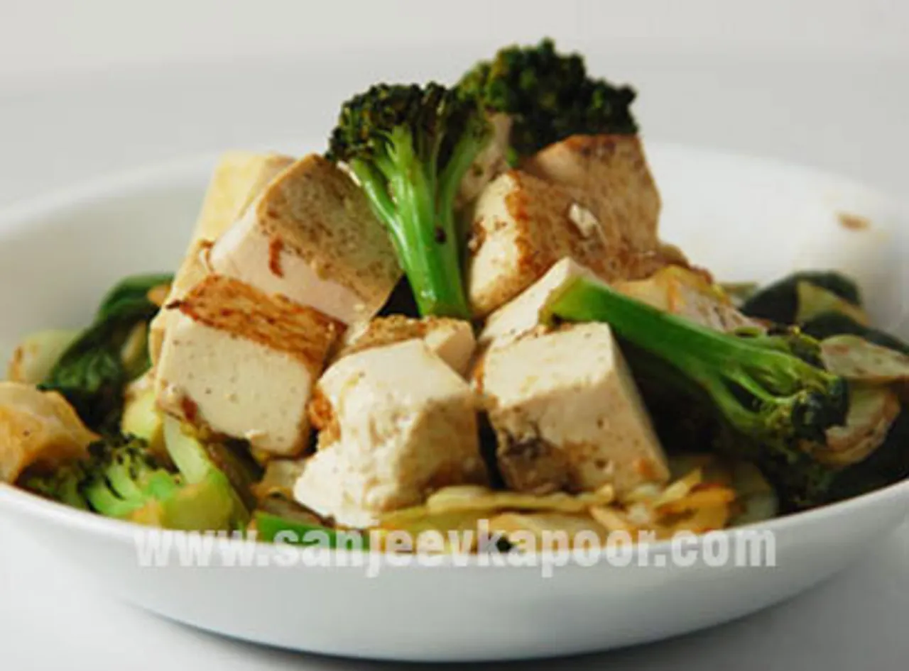 Stir Fried Beancurd With Asian Greens