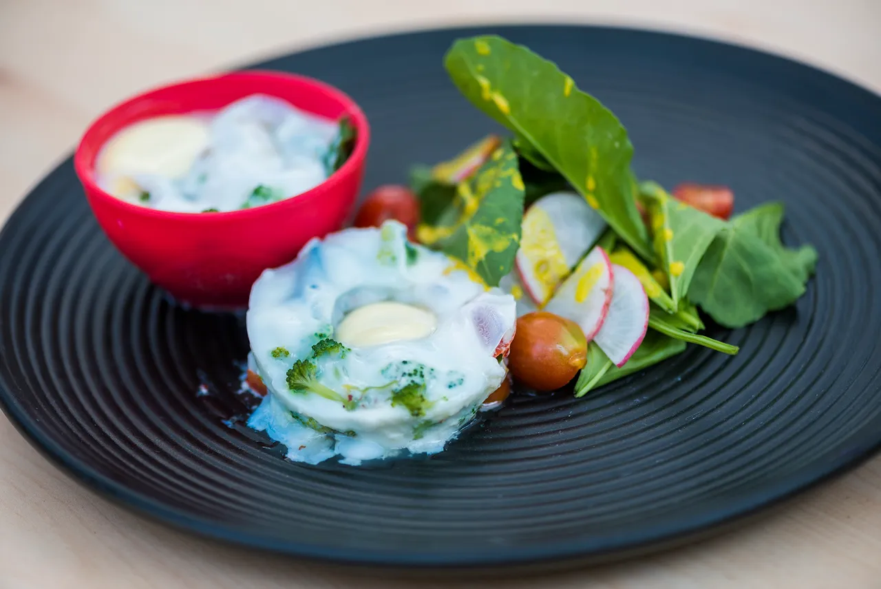 Steamed Egg Katori with Salad